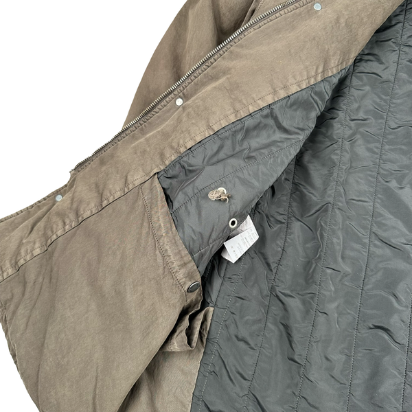 CP Company 2006 Brown Poly Cotton Collared Goggle Parka Jacket - Medium
