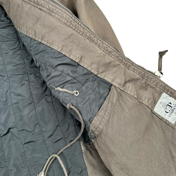 CP Company 2006 Brown Poly Cotton Collared Goggle Parka Jacket - Medium