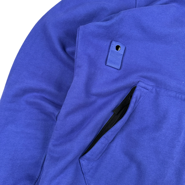 Stone Island 2021 Blue Contrast Piping Pullover Hoodie - Medium