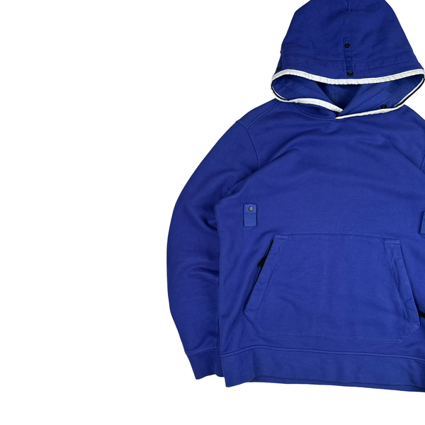 Stone Island 2021 Blue Contrast Piping Pullover Hoodie - Medium