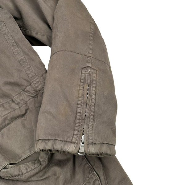 CP Company 2006 Brown Poly Cotton Collared Goggle Parka Jacket - Medium