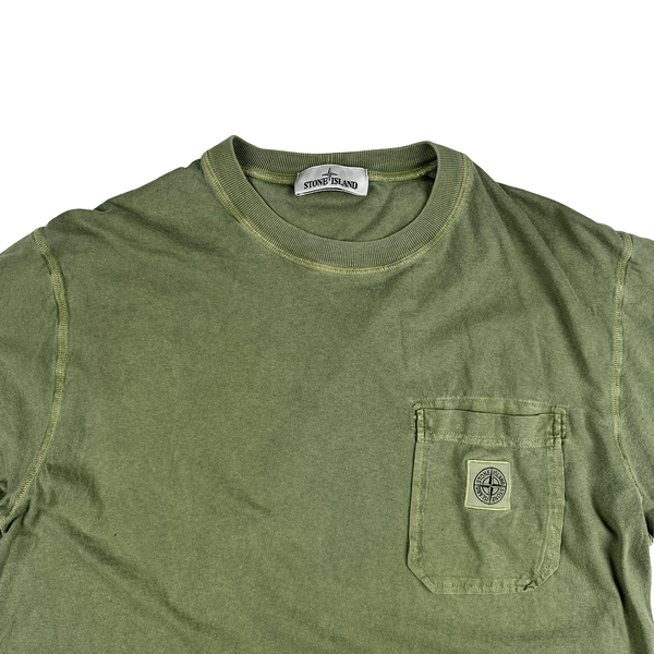 Stone Island Sage Green Cotton T Shirt - XL