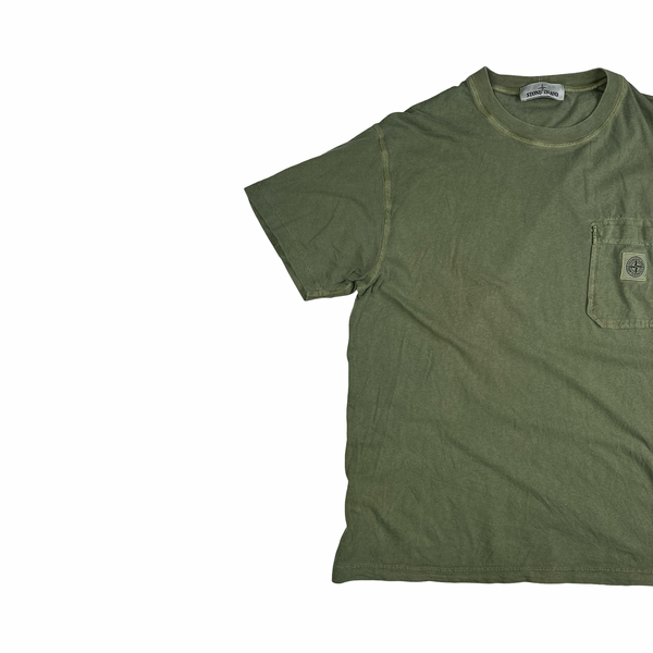Stone Island Sage Green Cotton T Shirt - XL