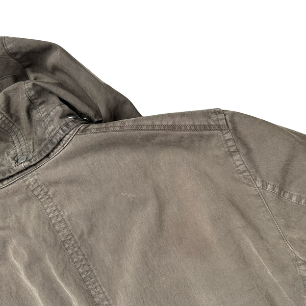 CP Company 2006 Brown Poly Cotton Collared Goggle Parka Jacket - Medium