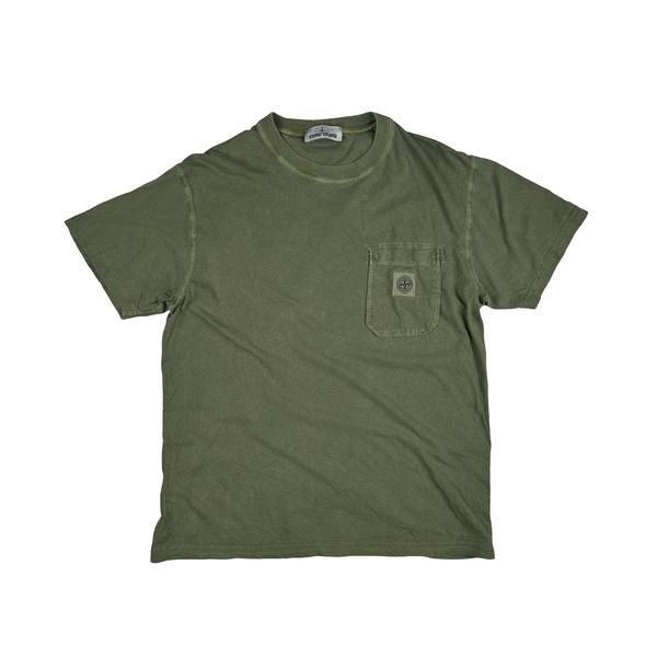 Stone Island Sage Green Cotton T Shirt - XL