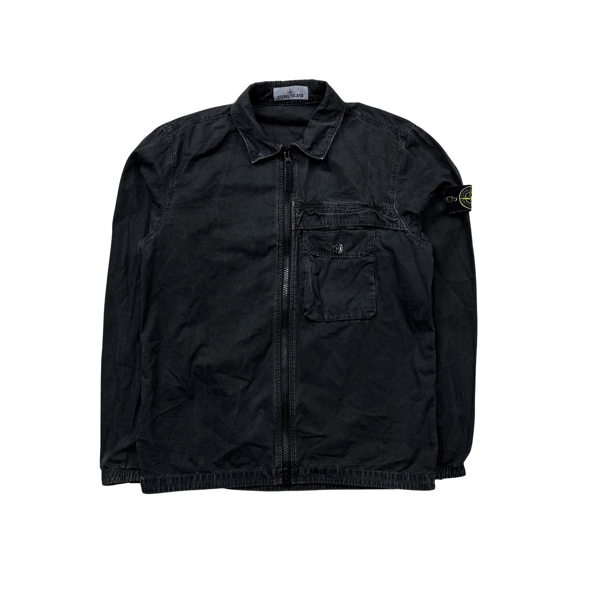 Stone Island 2020 Black Zipped Overshirt Medium Mat s Island