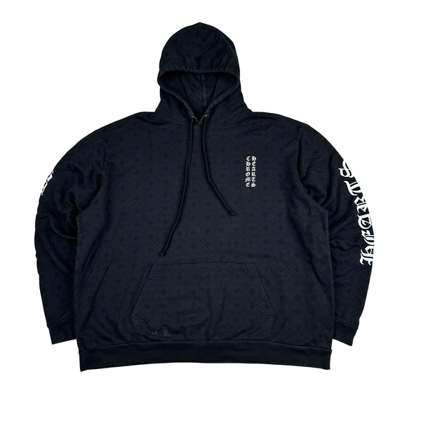 Chrome Hearts Black Monogram Spellout Cotton Pullover Hoodie - XXL