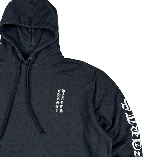 Chrome Hearts Black Monogram Spellout Cotton Pullover Hoodie - XXL