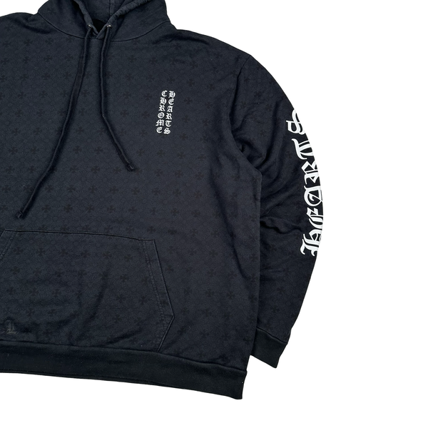Chrome Hearts Black Monogram Spellout Cotton Pullover Hoodie - XXL