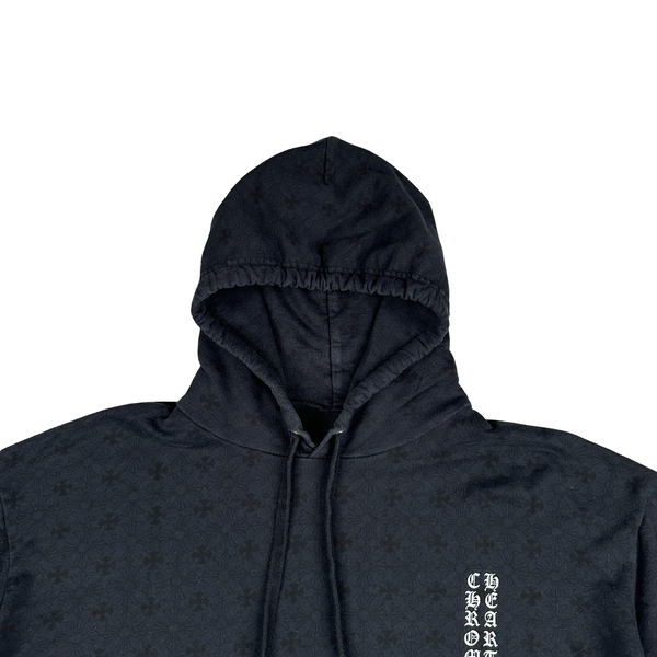 Chrome Hearts Black Monogram Spellout Cotton Pullover Hoodie - XXL