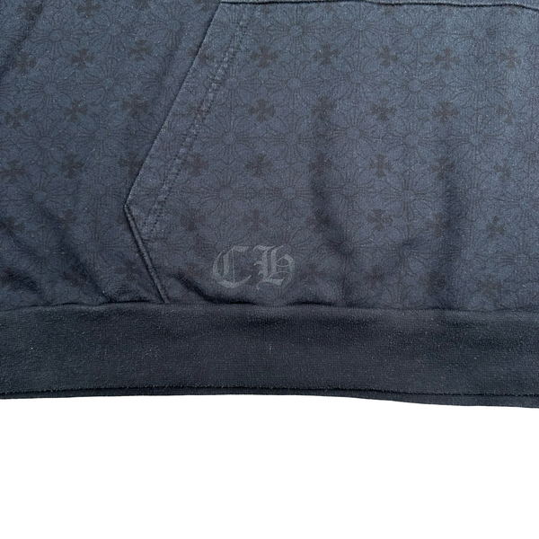 Chrome Hearts Black Monogram Spellout Cotton Pullover Hoodie - XXL
