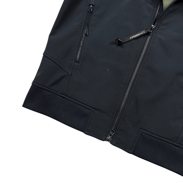 CP Company Dark Navy Fleece Lined Soft Shell Lens Viewer Jacket - Medium