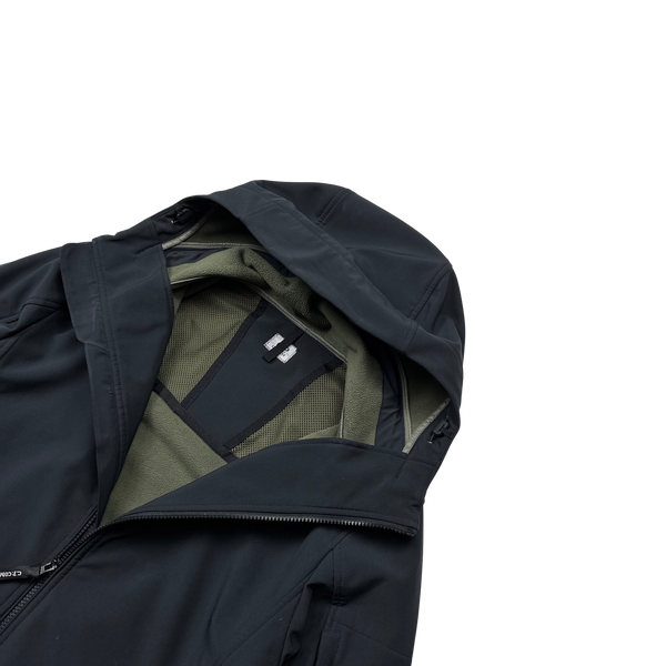CP Company Dark Navy Fleece Lined Soft Shell Lens Viewer Jacket - Medium