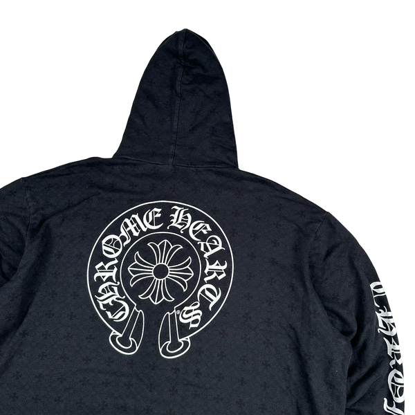 Chrome Hearts Black Monogram Spellout Cotton Pullover Hoodie - XXL