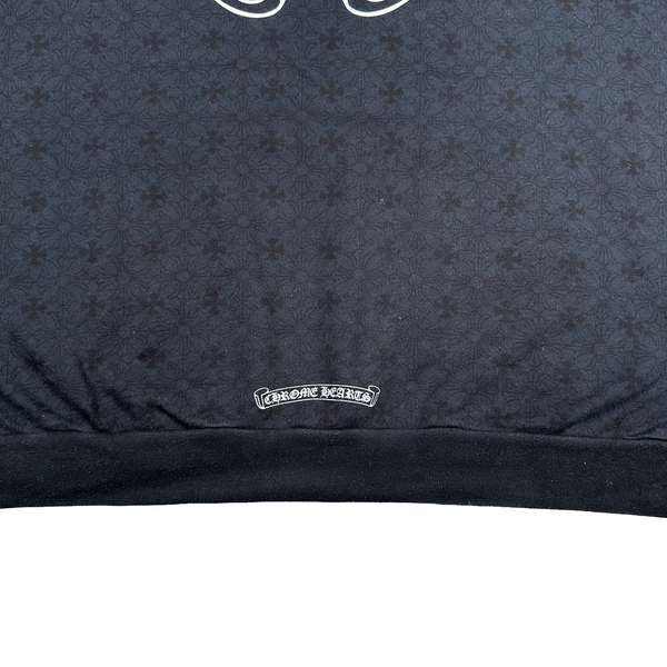 Chrome Hearts Black Monogram Spellout Cotton Pullover Hoodie - XXL