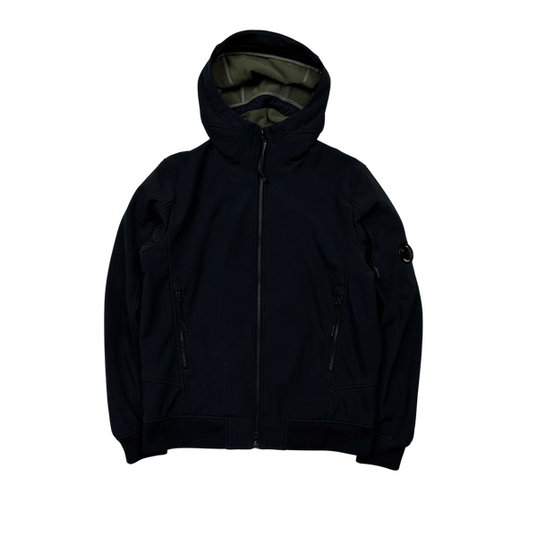 CP Company Dark Navy Fleece Lined Soft Shell Lens Viewer Jacket - Medium