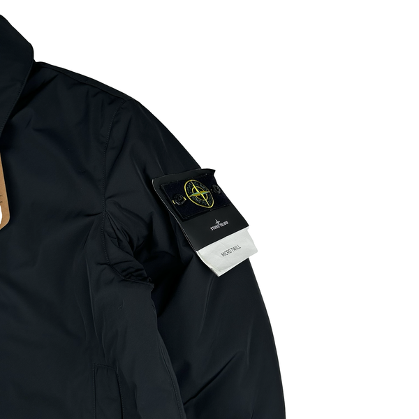 Stone Island 2025 Black Micro Twill Primaloft Long Jacket - Medium