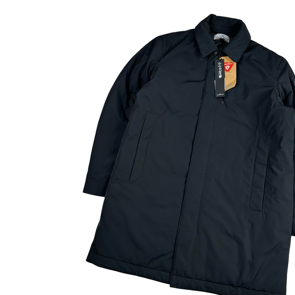 Stone Island 2025 Black Micro Twill Primaloft Long Jacket - Medium