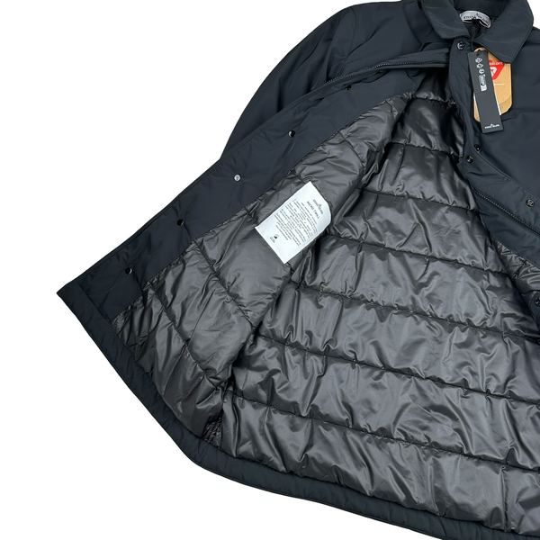 Stone Island 2025 Black Micro Twill Primaloft Long Jacket - Medium