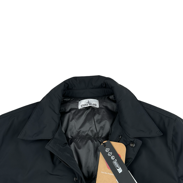 Stone Island 2025 Black Micro Twill Primaloft Long Jacket - Medium