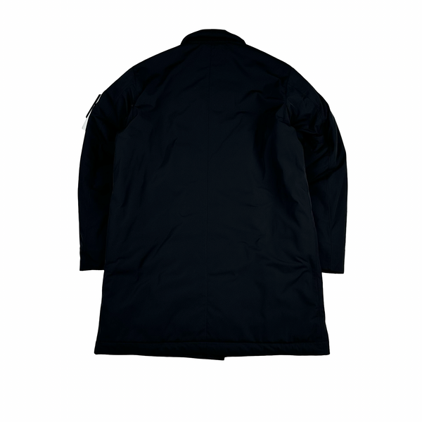 Stone Island 2025 Black Micro Twill Primaloft Long Jacket - Medium
