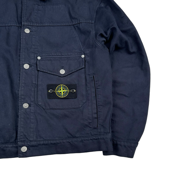 Stone Island x Supreme 2023 Navy Bull Denim TC Jacket - Medium