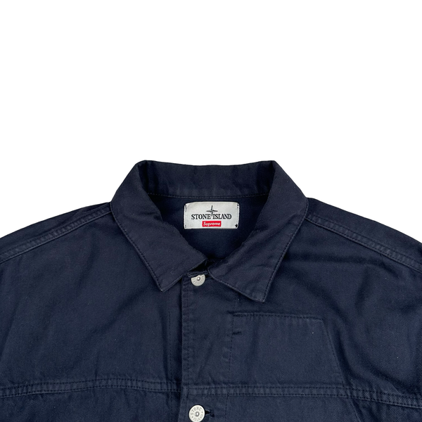 Stone Island x Supreme 2023 Navy Bull Denim TC Jacket - Medium