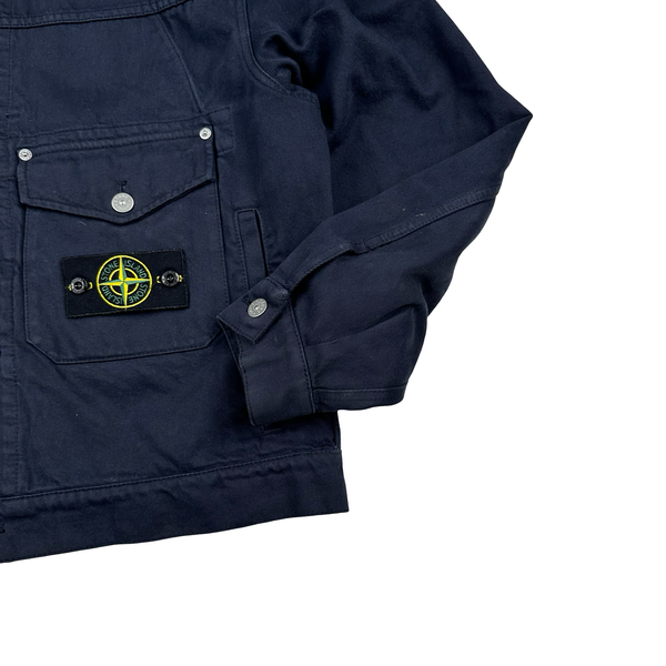 Stone Island x Supreme 2023 Navy Bull Denim TC Jacket - Medium