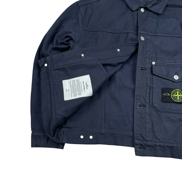 Stone Island x Supreme 2023 Navy Bull Denim TC Jacket - Medium