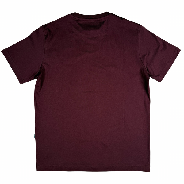Aquascutum Maroon Red Cotton Spellout T Shirt - XL