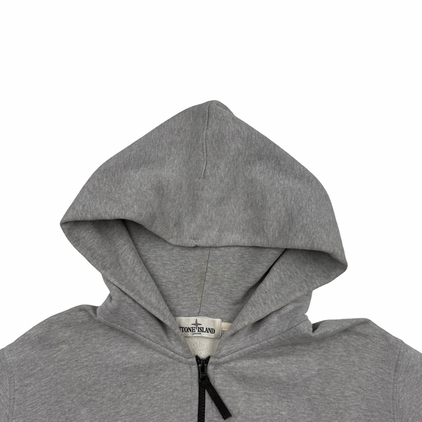 Stone Island Grey Zipped Cotton Hoodie - XL