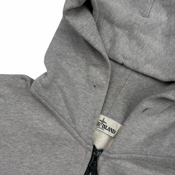 Stone Island Grey Zipped Cotton Hoodie - XL