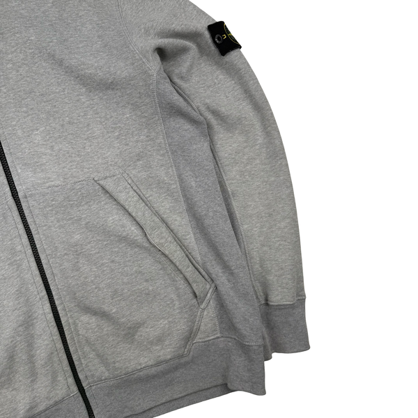 Stone Island Grey Zipped Cotton Hoodie - XL