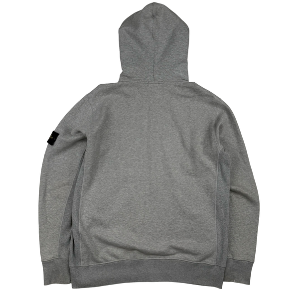 Stone Island Grey Zipped Cotton Hoodie - XL