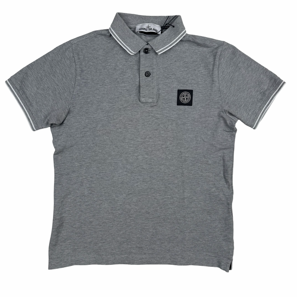 Stone Island 2018 Grey White Piped Polo Shirt - Small