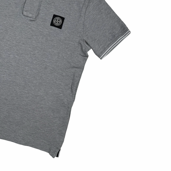 Stone Island 2018 Grey White Piped Polo Shirt - Small