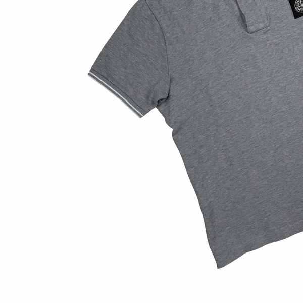 Stone Island 2018 Grey White Piped Polo Shirt - Small