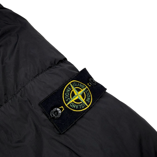 Stone Island 2013 Black Long Crinkle Down Puffer Jacket - XL