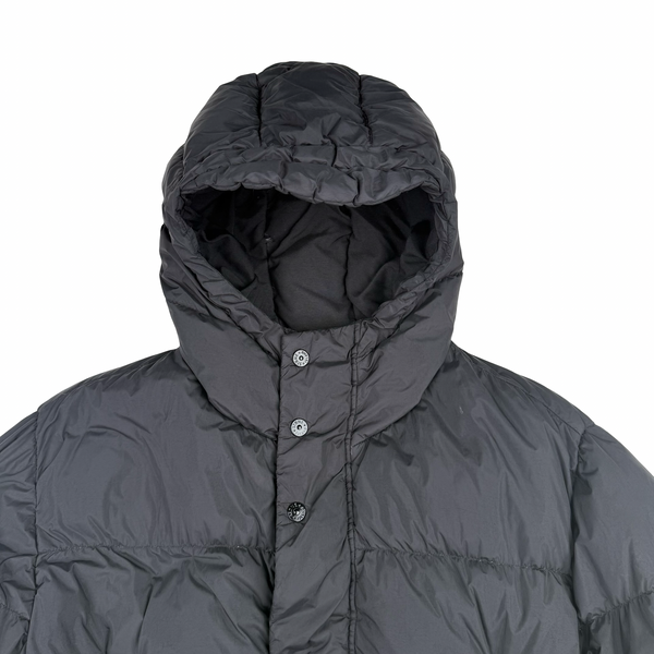 Stone Island 2013 Black Long Crinkle Down Puffer Jacket - XL