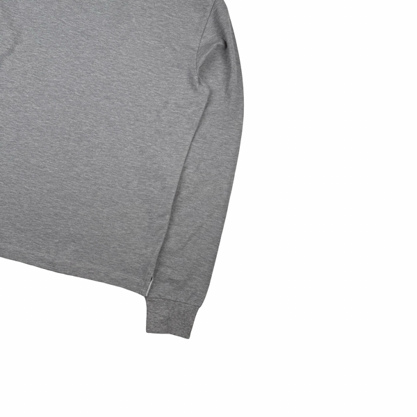 Stone Island 2022 Grey White Piped long Sleeve Cotton Polo Shirt - Small