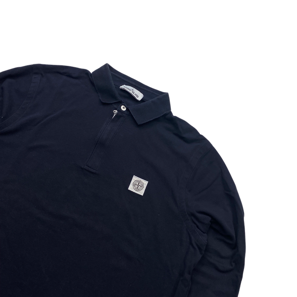 Stone Island Longsleeved Navy Poloshirt - 3XL