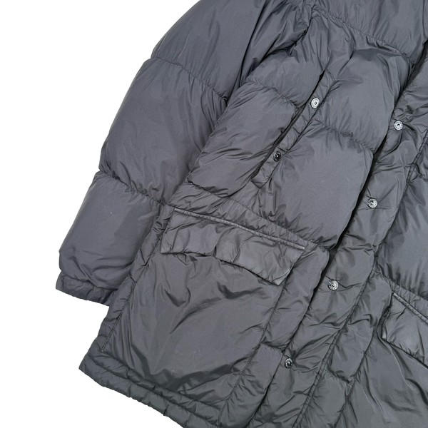 Stone Island 2013 Black Long Crinkle Down Puffer Jacket - XL
