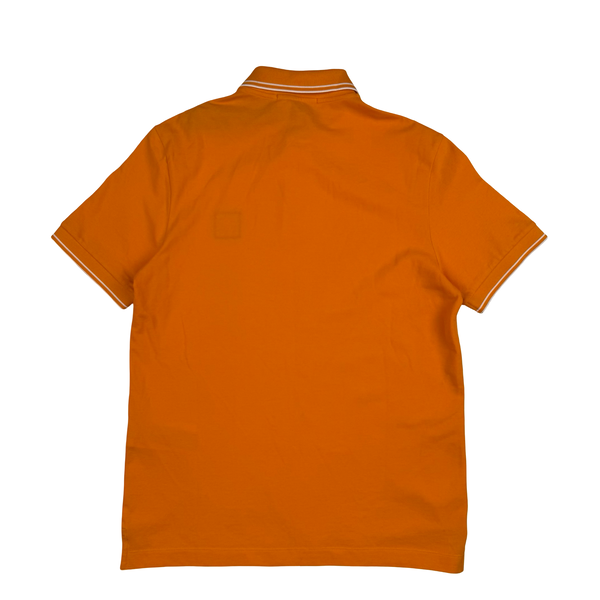Stone Island 2023 Orange Short Sleeved Cotton  Polo Shirt - Small