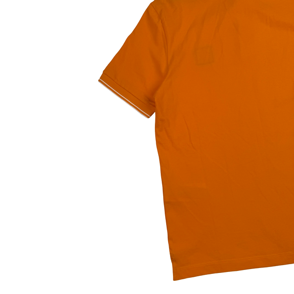 Stone Island 2023 Orange Short Sleeved Cotton  Polo Shirt - Small