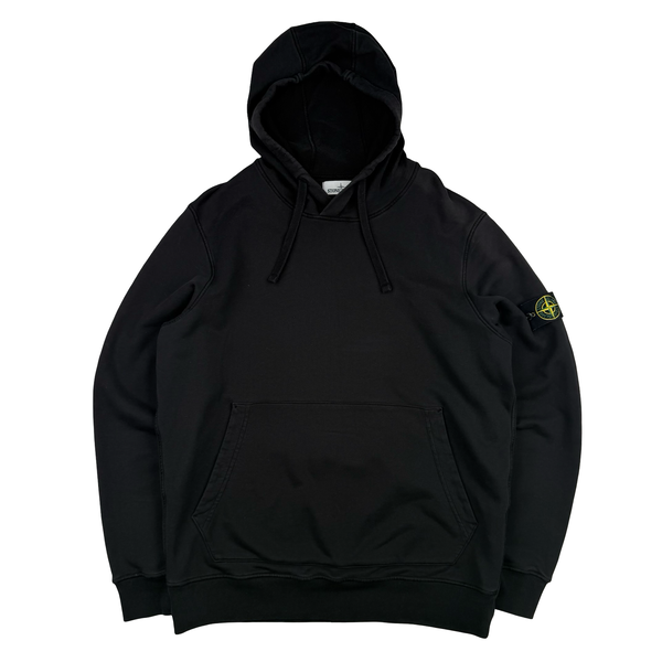 Stone Island 2020 Black Cotton Pullover Hoodie - XL