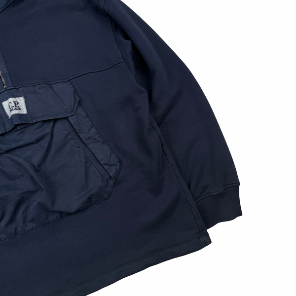 CP Company x Palace Navy Spellout Goggle Hoodie - Large