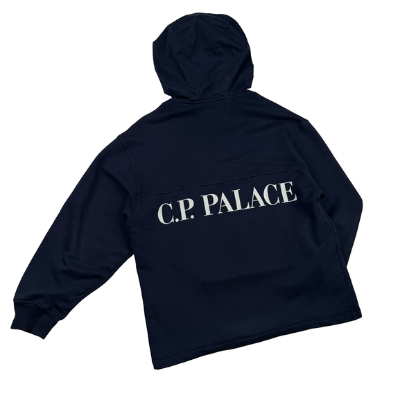 CP Company x Palace Navy Spellout Goggle Hoodie - Large