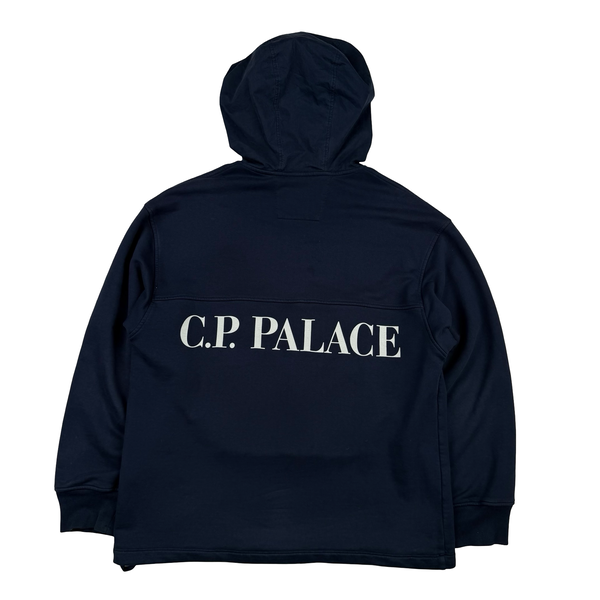 CP Company x Palace Navy Spellout Goggle Hoodie - Large