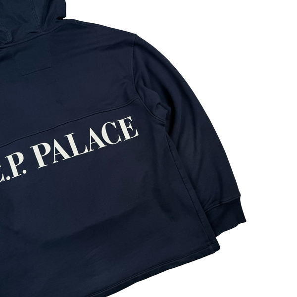 CP Company x Palace Navy Spellout Goggle Hoodie - Large
