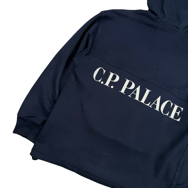CP Company x Palace Navy Spellout Goggle Hoodie - Large
